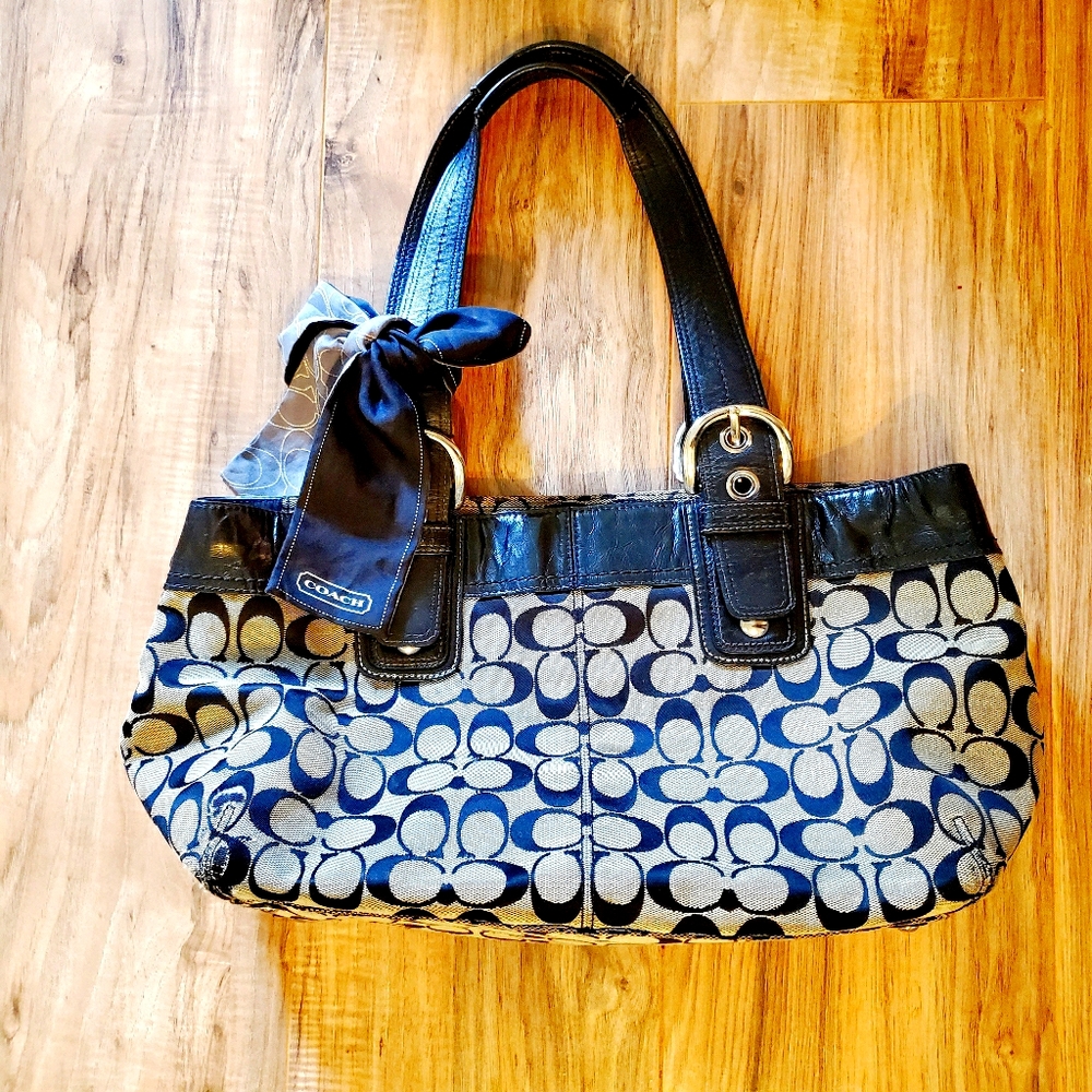 Coach purse black and gray